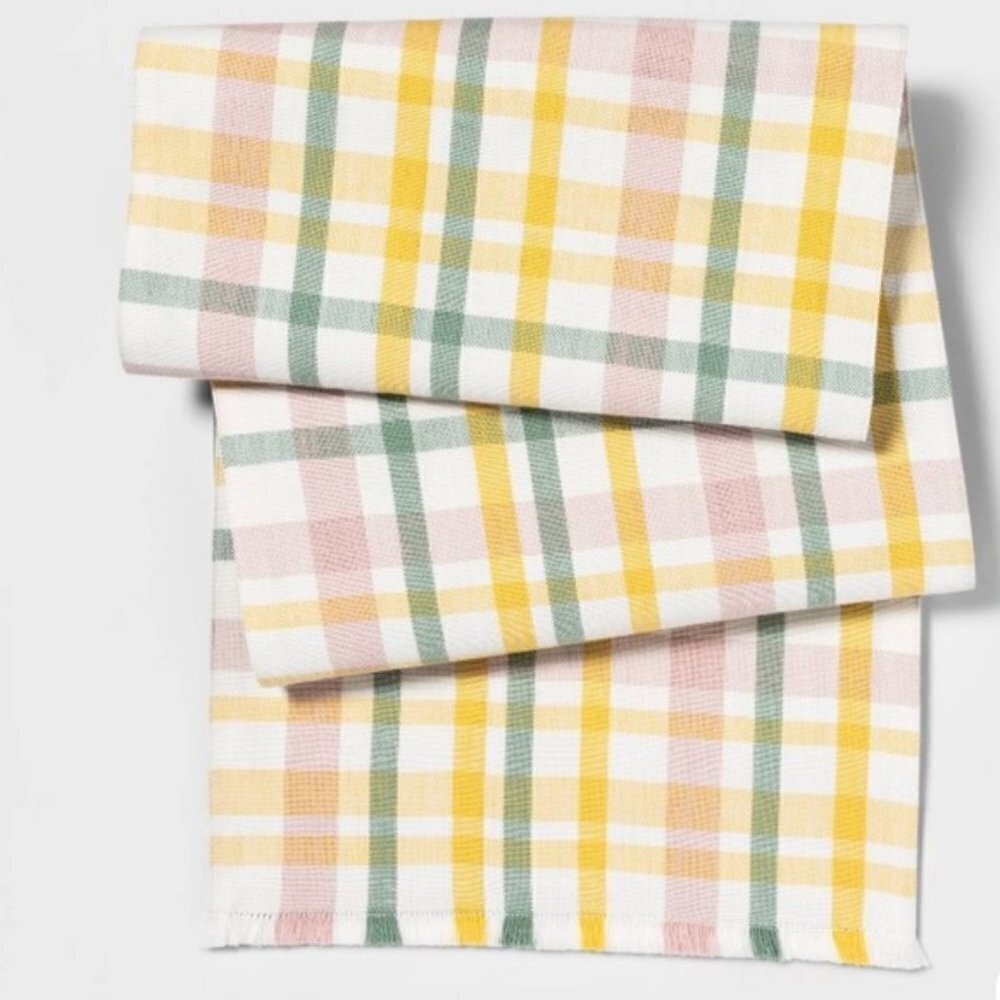 NWT - 72" X 14" Cotton Plaid Table Runner